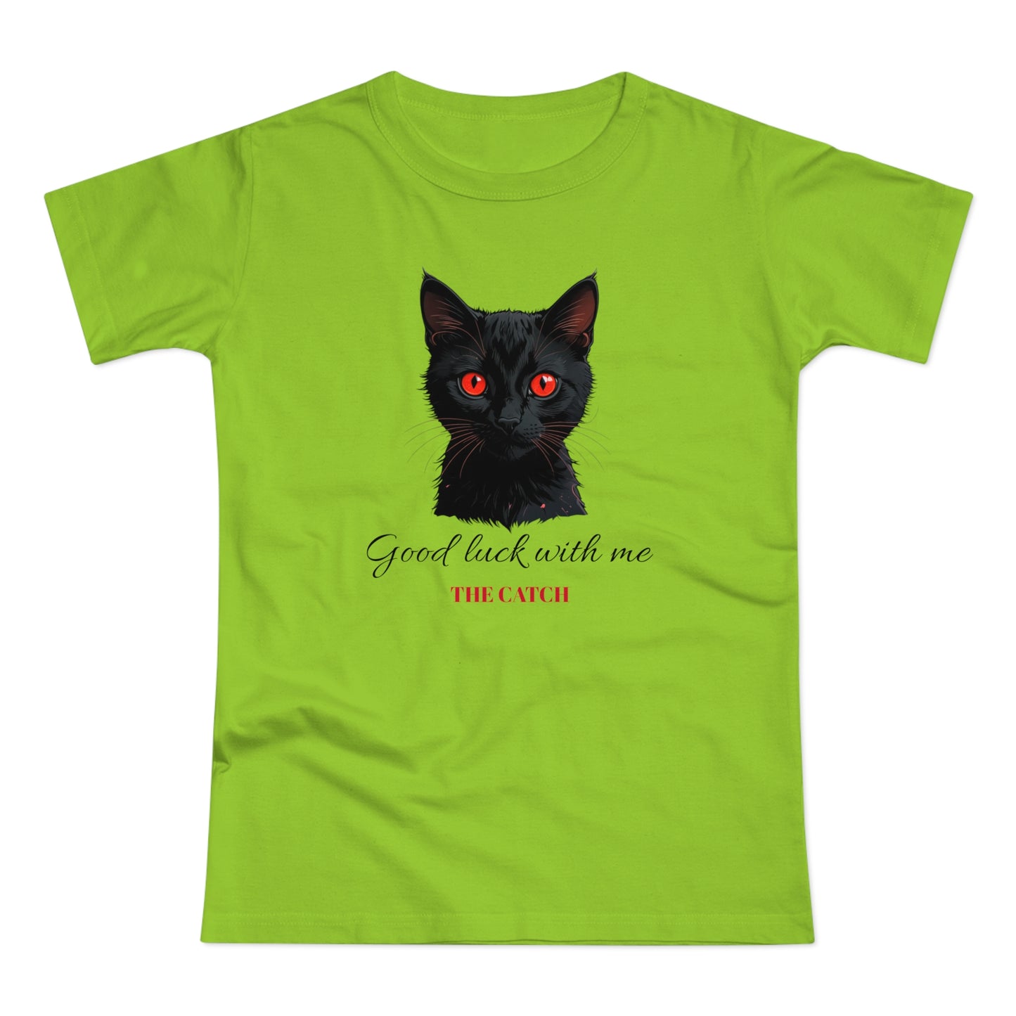 Good Luck Cat Women's T-Shirt - Playful Black Cat Design