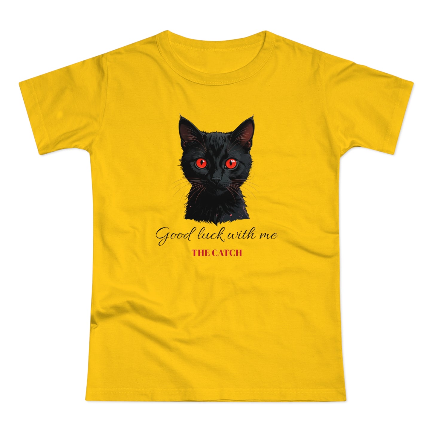 Good Luck Cat Women's T-Shirt - Playful Black Cat Design