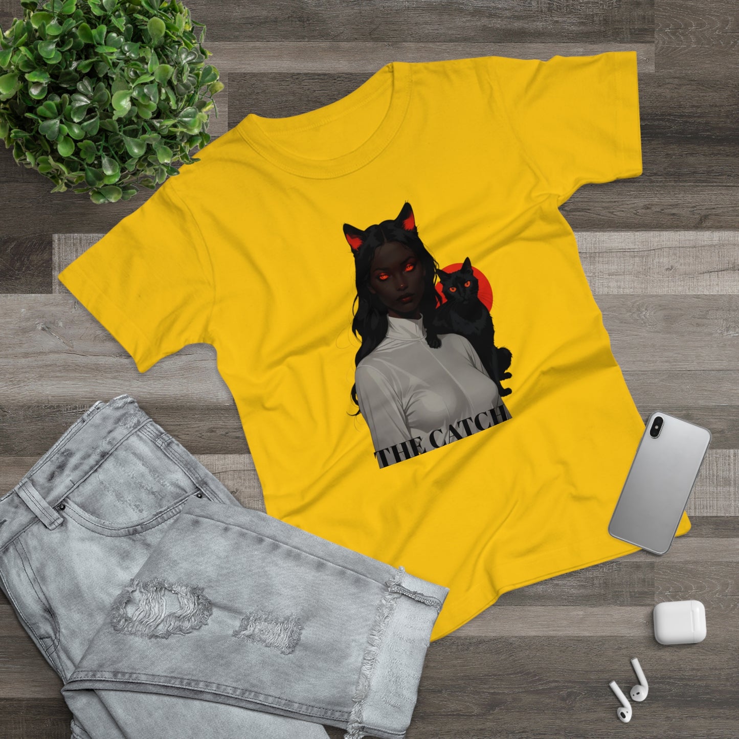 The Catch Women's T-Shirt - Stylish Cat-Themed Graphic Tee for Cat Lovers