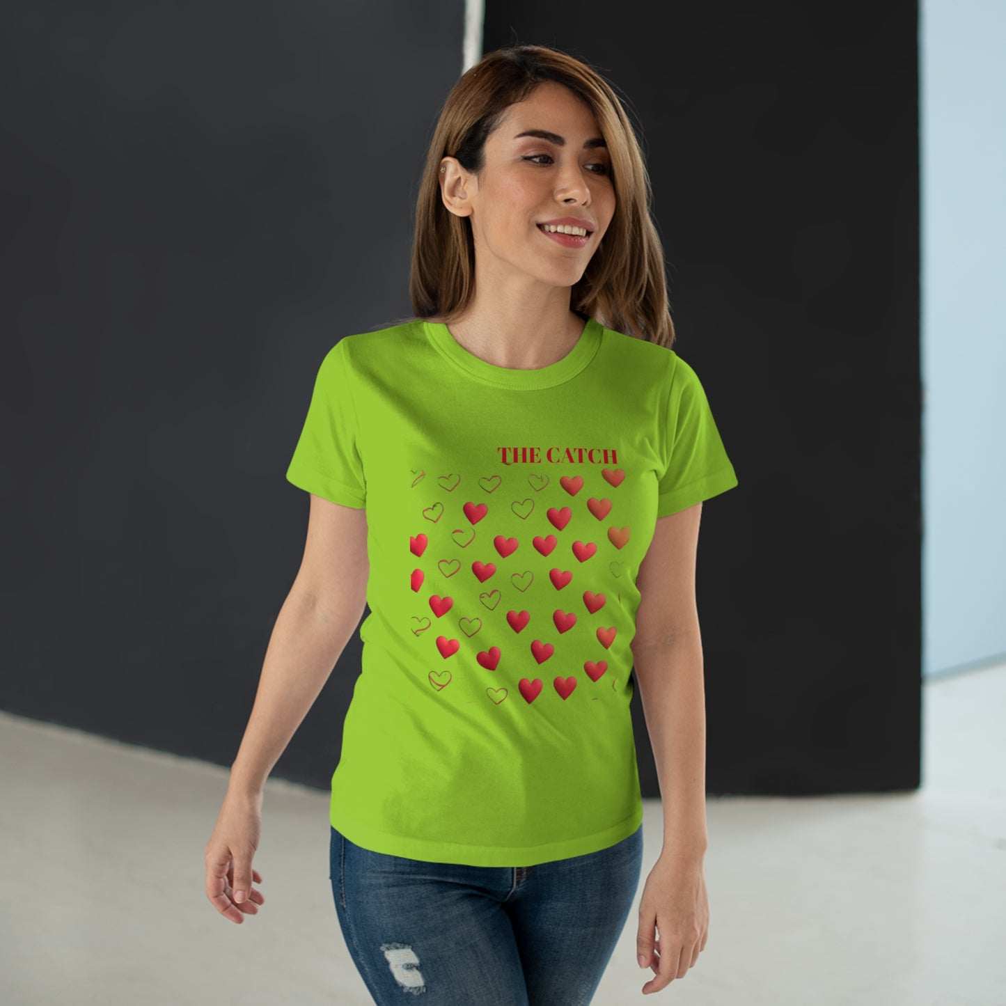 Romantic Hearts Women's T-Shirt - 'The Catch' Design