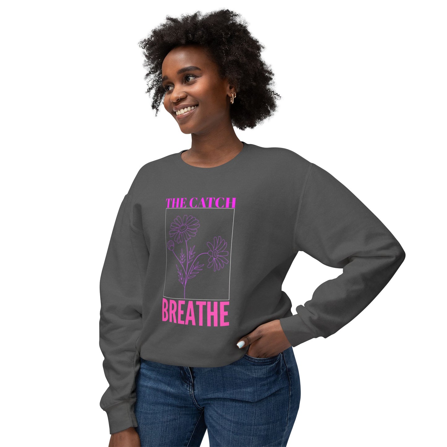 Breathe Floral Crewneck Sweatshirt - Women's Lightweight Casual Wear