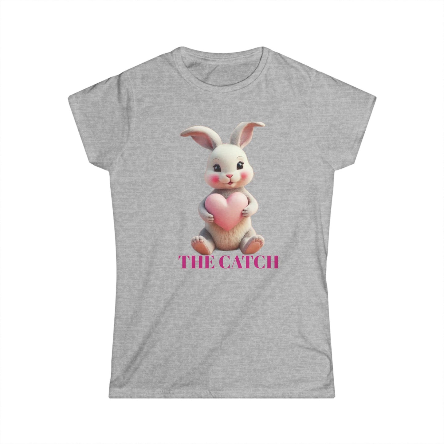 Cute Bunny Graphic Tee - "The Catch" Women's Softstyle Shirt for Easter and Spring