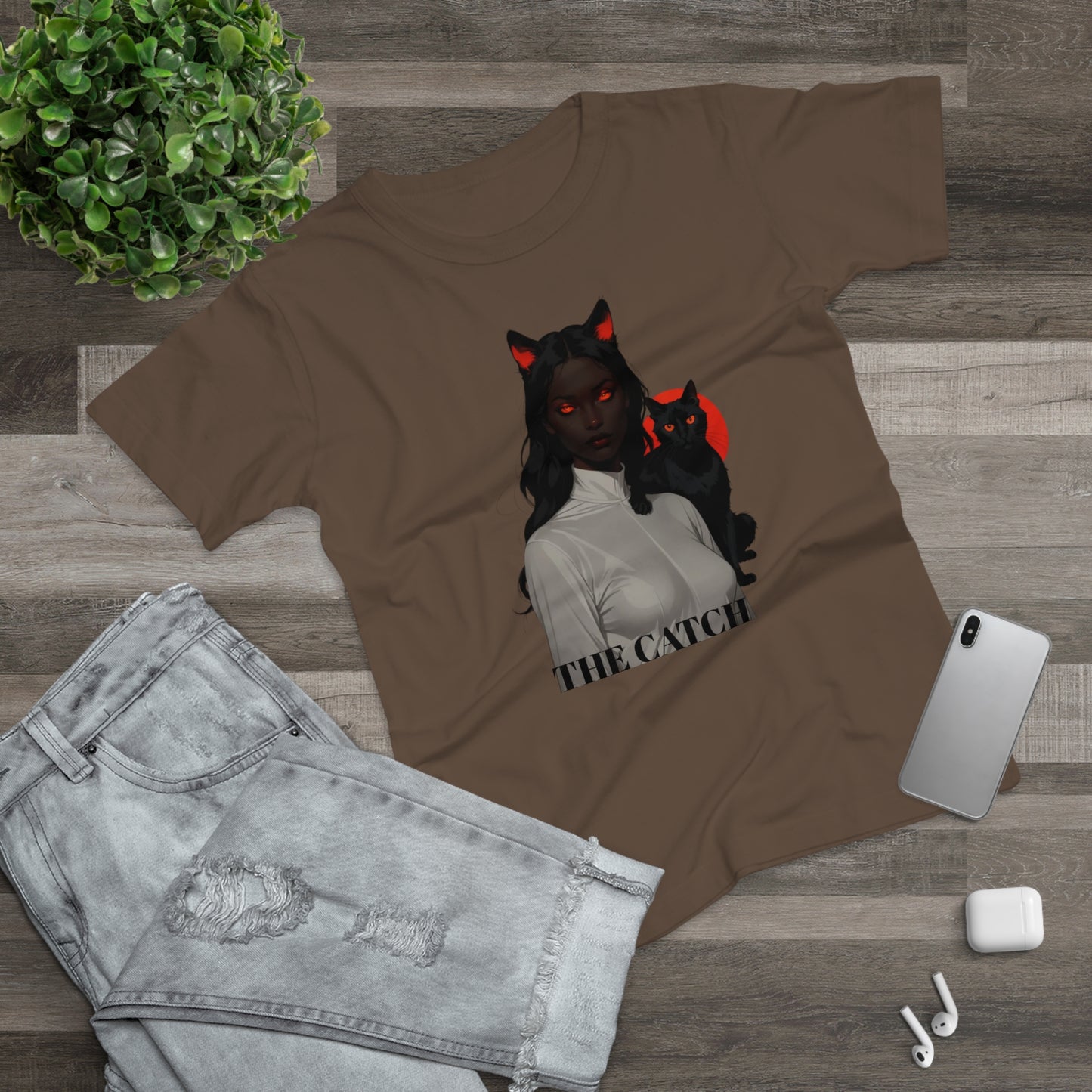 The Catch Women's T-Shirt - Stylish Cat-Themed Graphic Tee for Cat Lovers