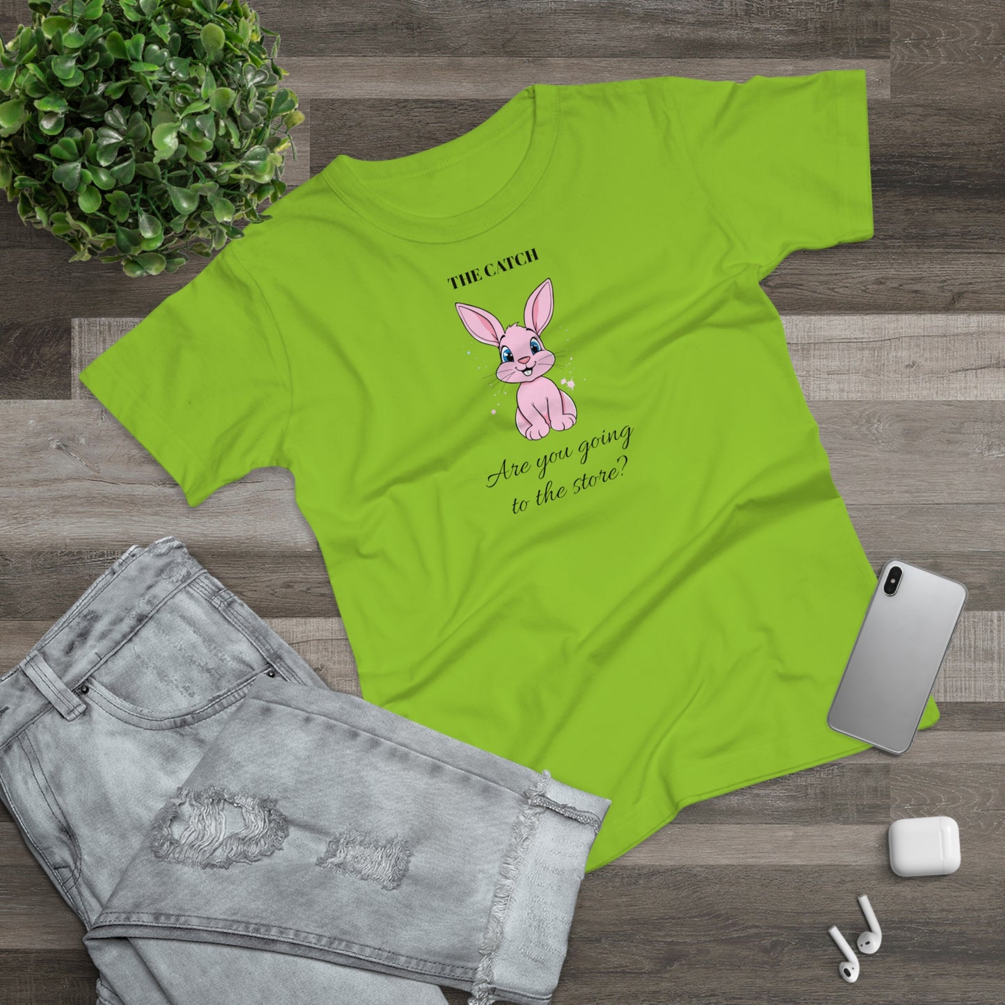 Cute Bunny Graphic Tee - "Are You Going to the Store?"