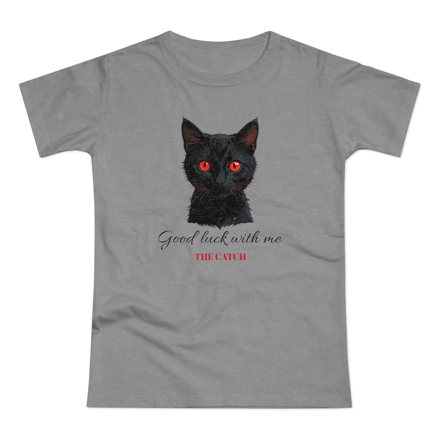 Good Luck Cat Women's T-Shirt - Playful Black Cat Design