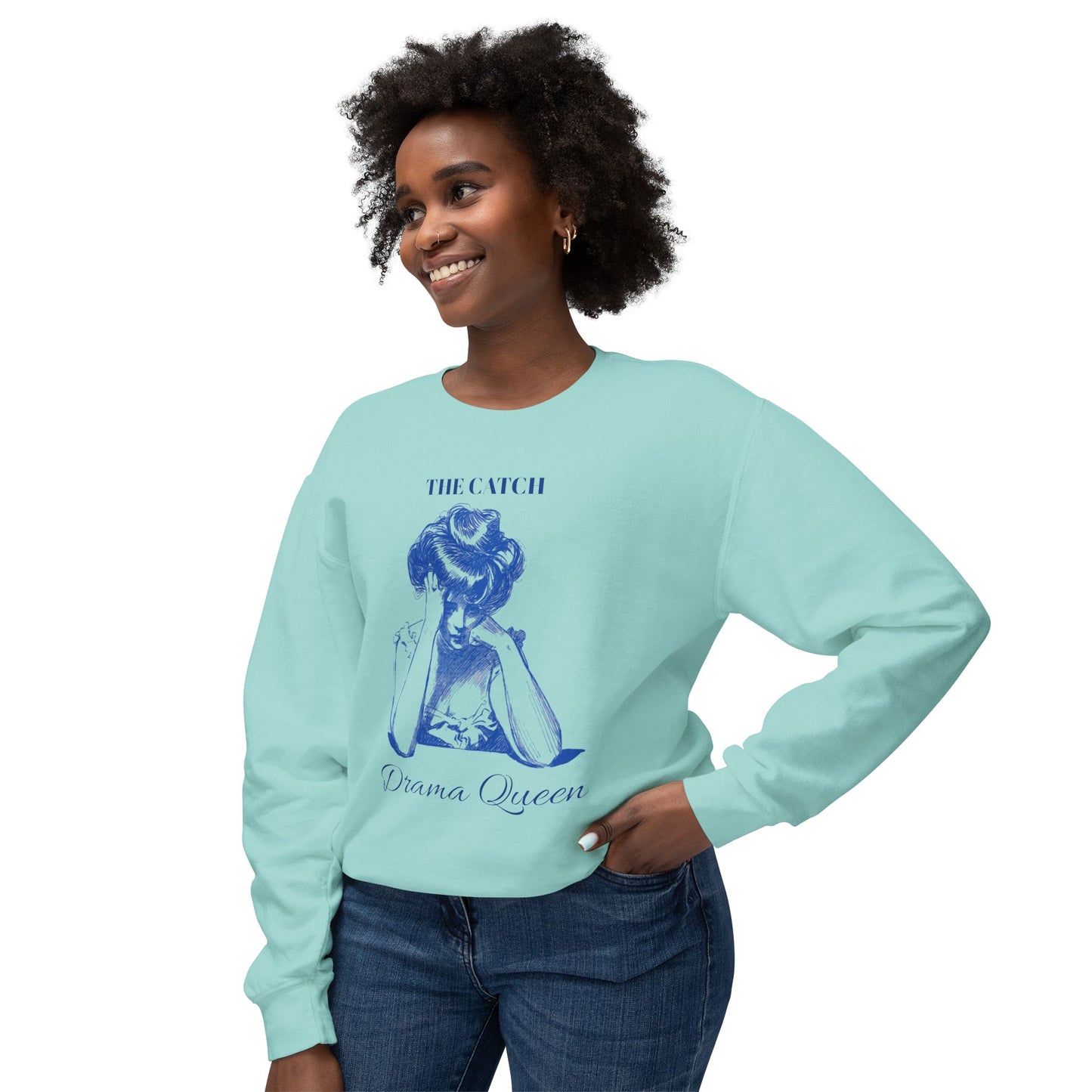 Drama Queen Women's Lightweight Crewneck Sweatshirt - Stylish & Comfy Gift for Book Lovers