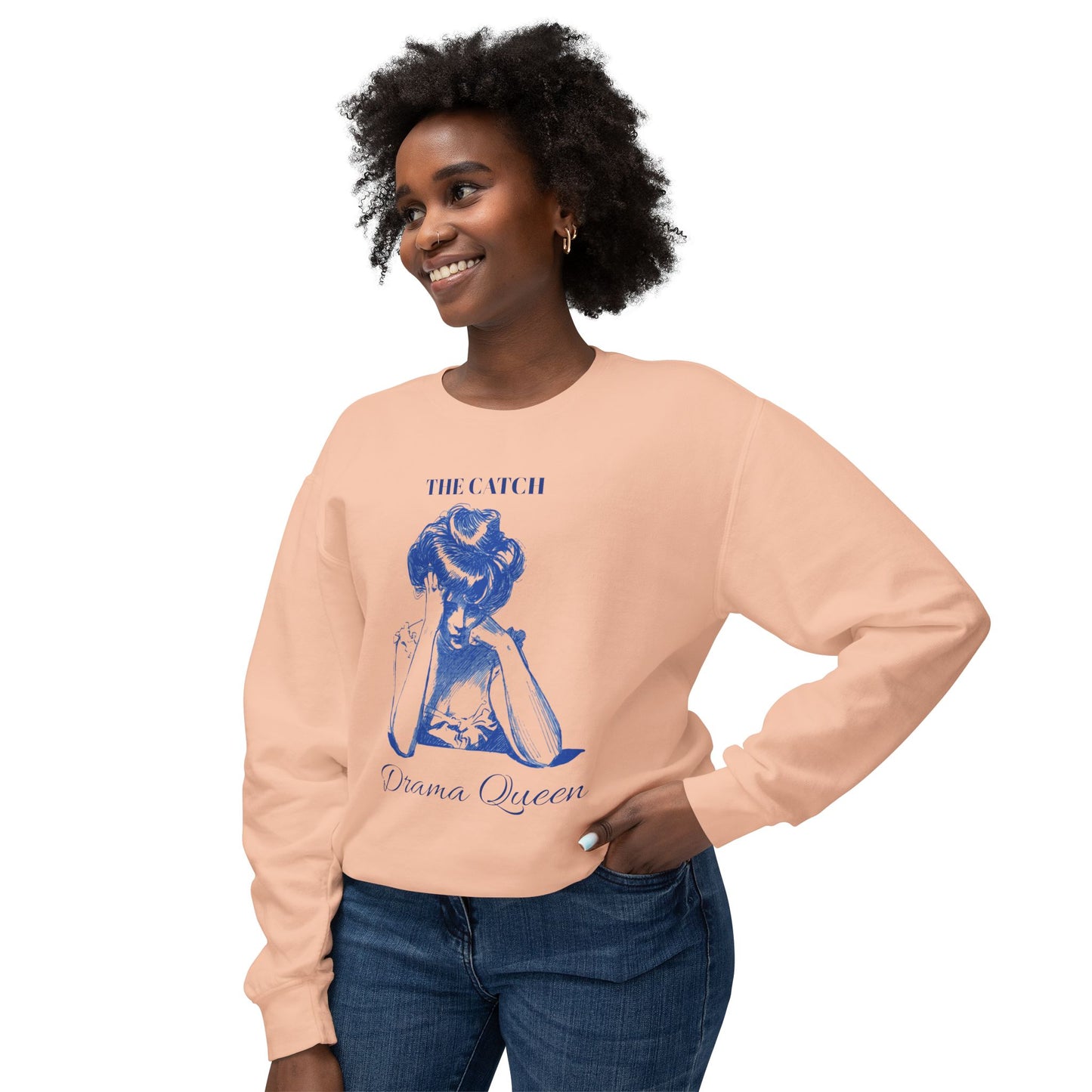 Drama Queen Women's Lightweight Crewneck Sweatshirt - Stylish & Comfy Gift for Book Lovers