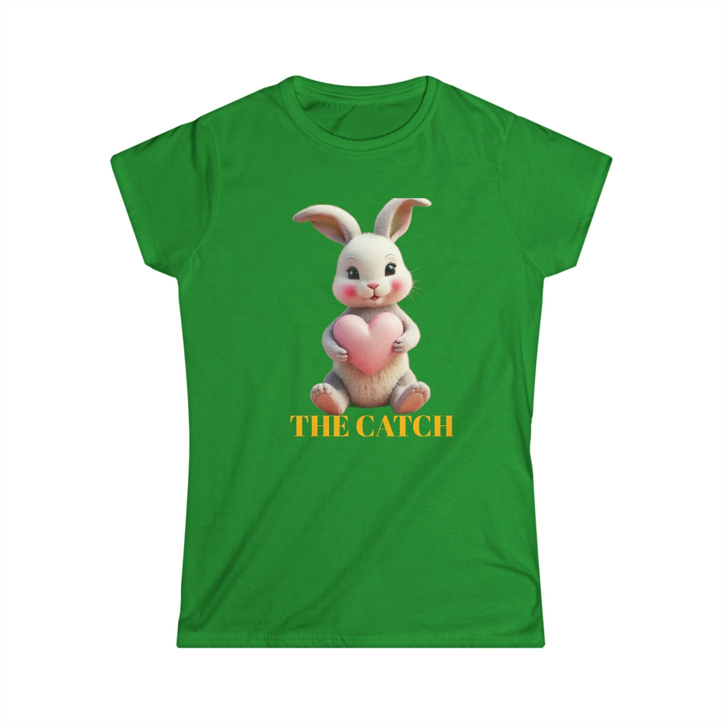 Cute Bunny Graphic Tee - "The Catch" Women's Softstyle Shirt for Easter and Spring