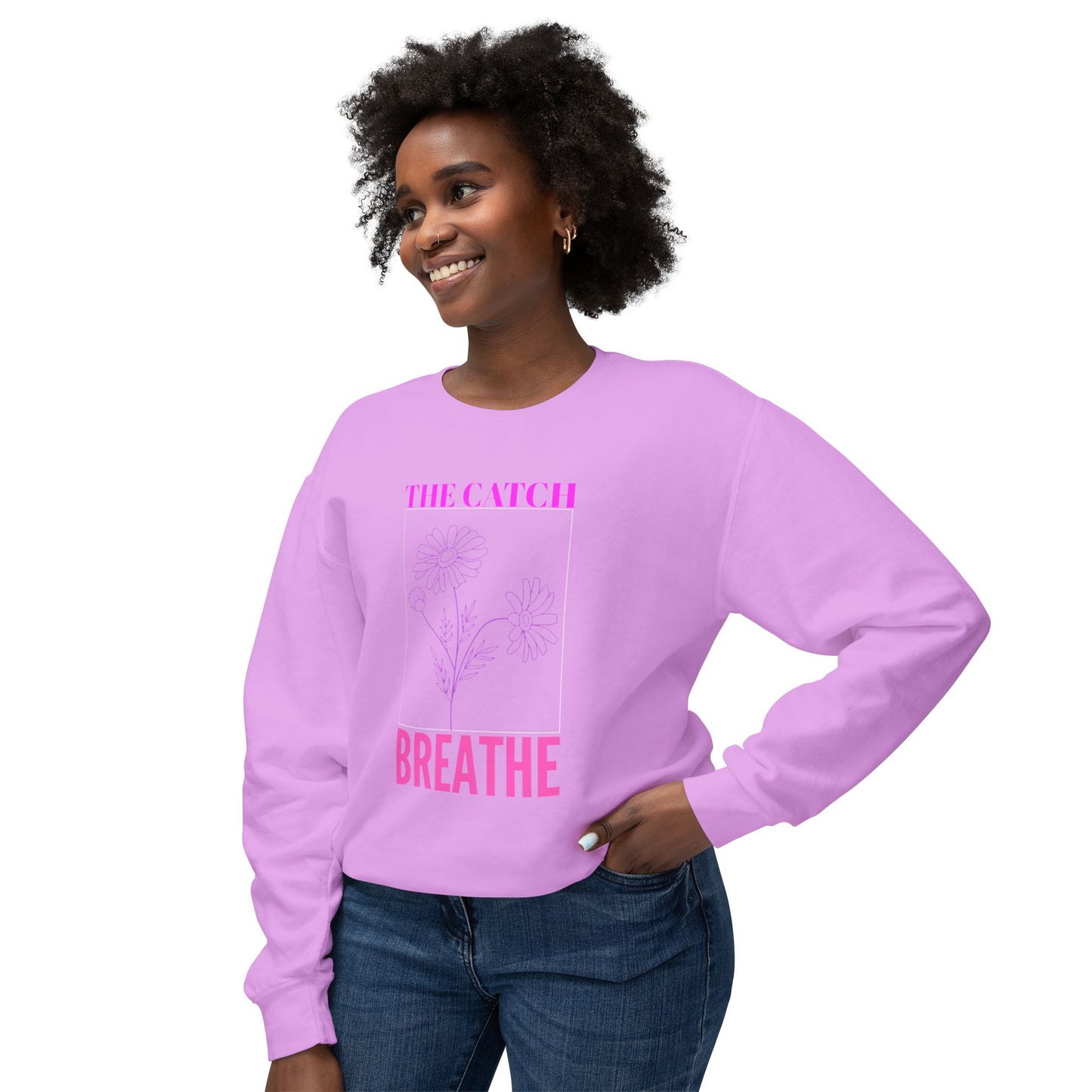 Breathe Floral Crewneck Sweatshirt - Women's Lightweight Casual Wear