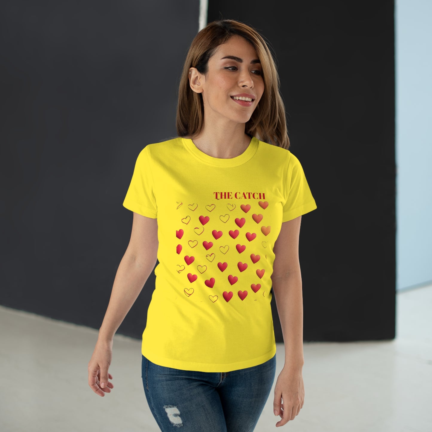 Romantic Hearts Women's T-Shirt - 'The Catch' Design