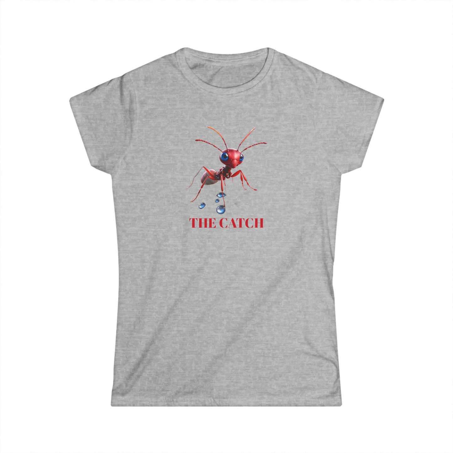 Women's Softstyle Tee - 'The Catch' Ant Graphic Shirt for Nature Lovers