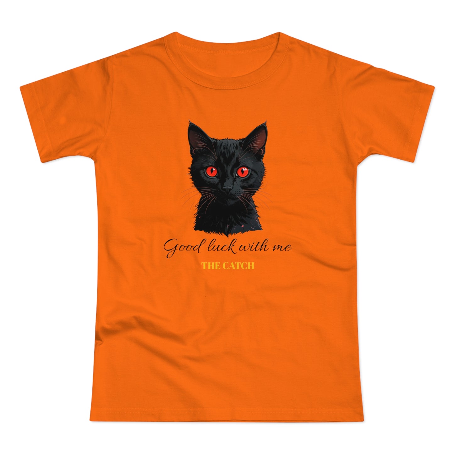 Good Luck Cat Women's T-Shirt - Playful Black Cat Design