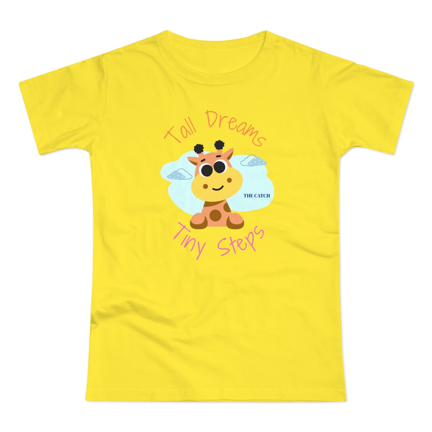 Cute Giraffe Graphic T-Shirt - 'Tall Dreams Tiny Steps' for Women