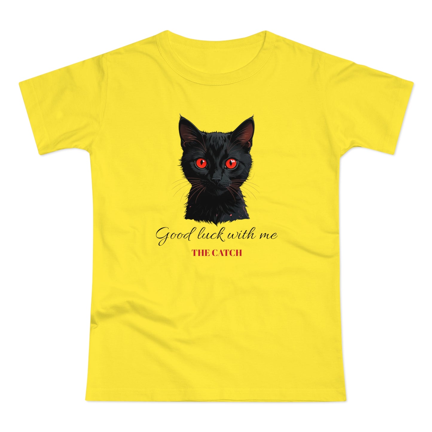 Good Luck Cat Women's T-Shirt - Playful Black Cat Design