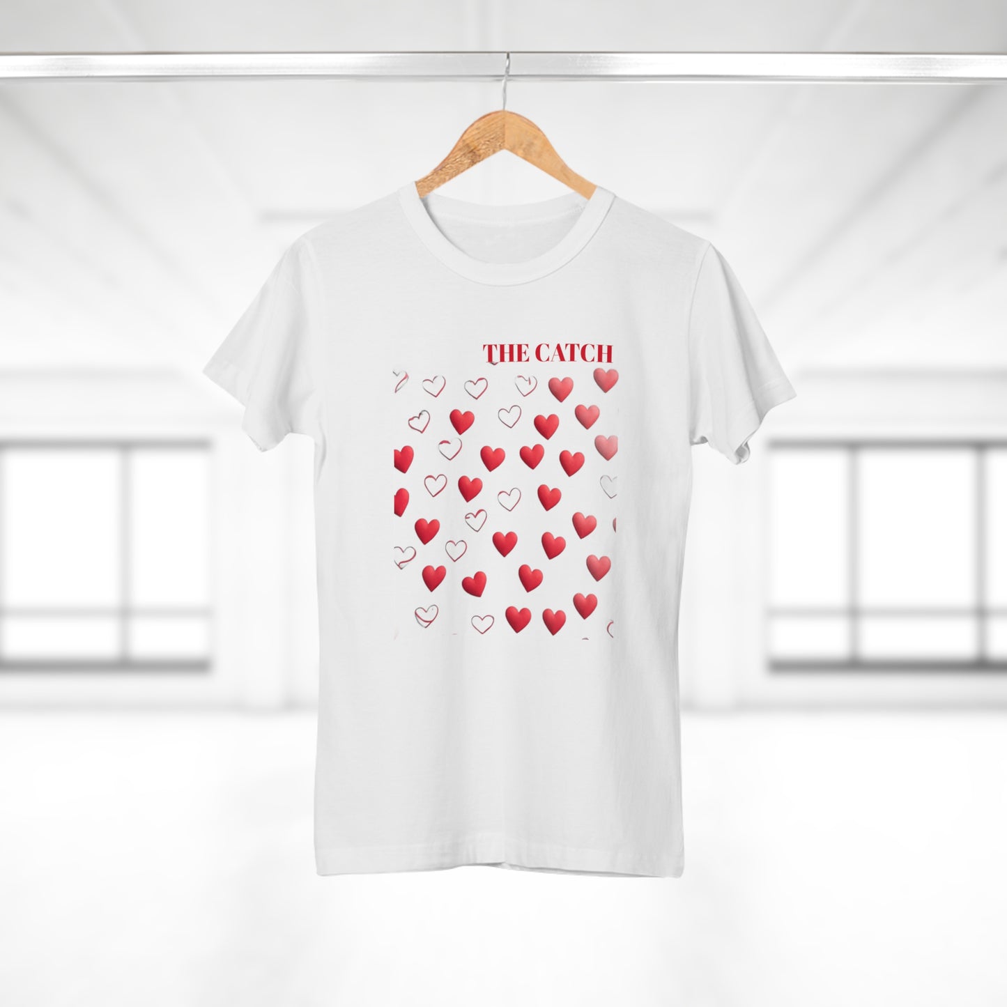 Romantic Hearts Women's T-Shirt - 'The Catch' Design