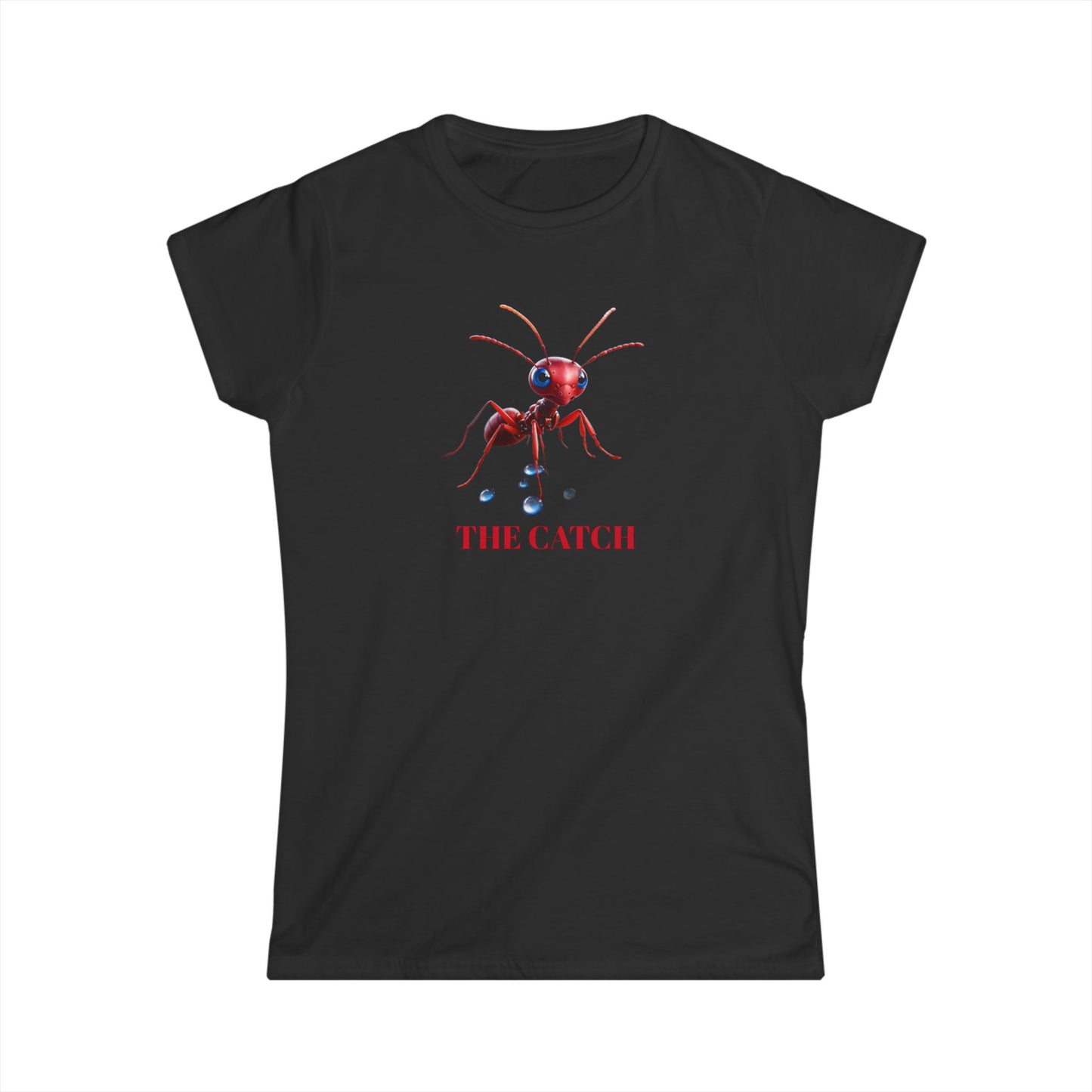 Women's Softstyle Tee - 'The Catch' Ant Graphic Shirt for Nature Lovers