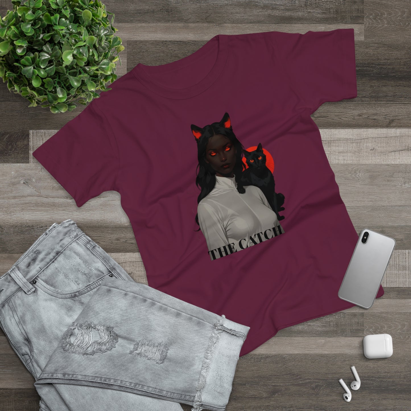 The Catch Women's T-Shirt - Stylish Cat-Themed Graphic Tee for Cat Lovers