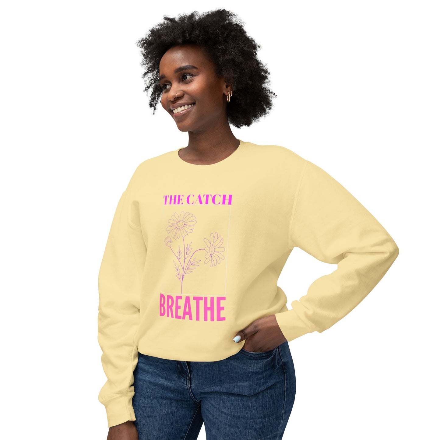 Breathe Floral Crewneck Sweatshirt - Women's Lightweight Casual Wear