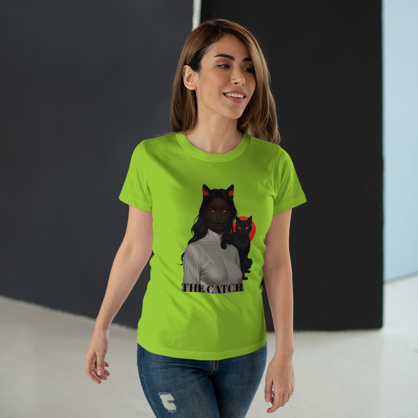 The Catch Women's T-Shirt - Stylish Cat-Themed Graphic Tee for Cat Lovers