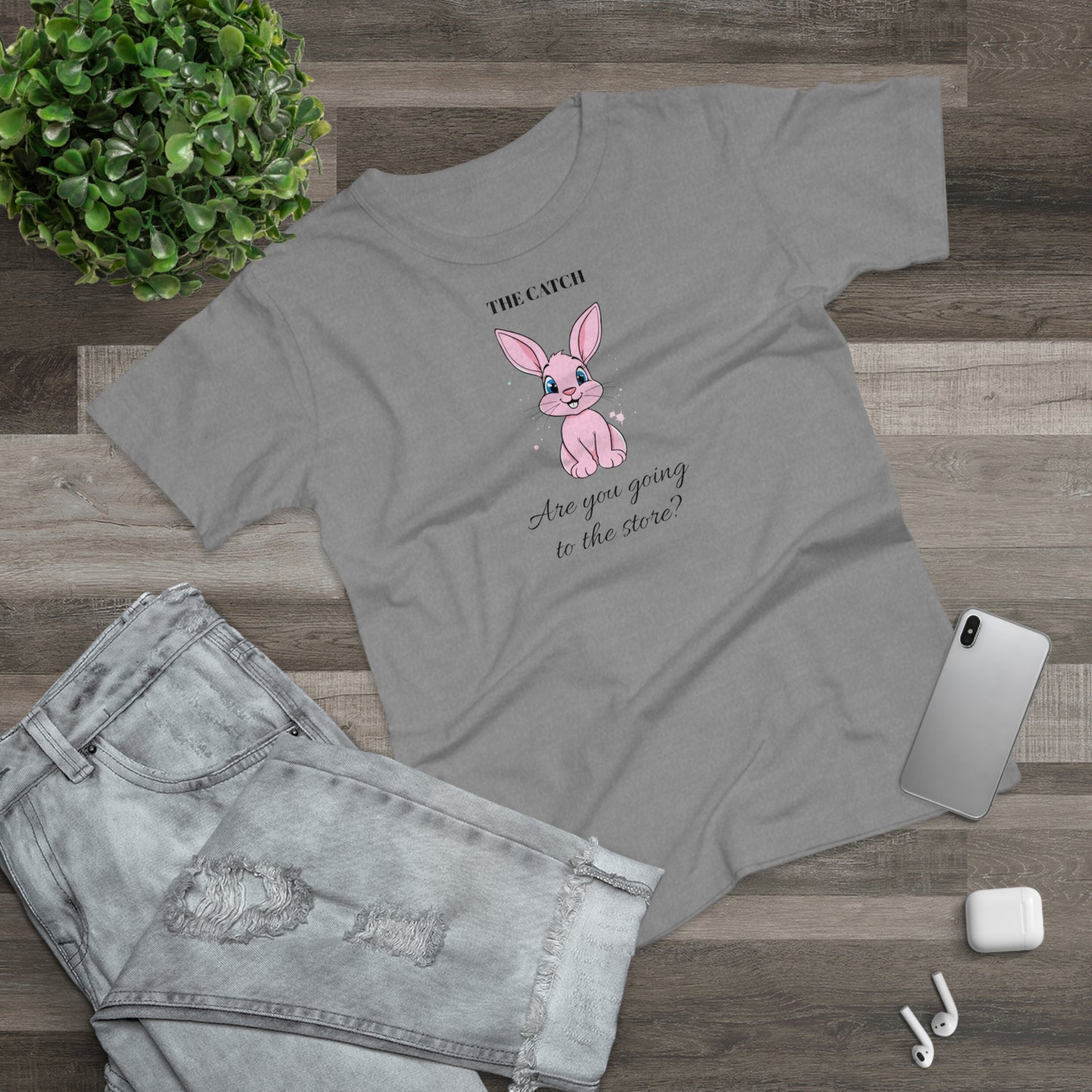 Cute Bunny Graphic Tee - "Are You Going to the Store?"