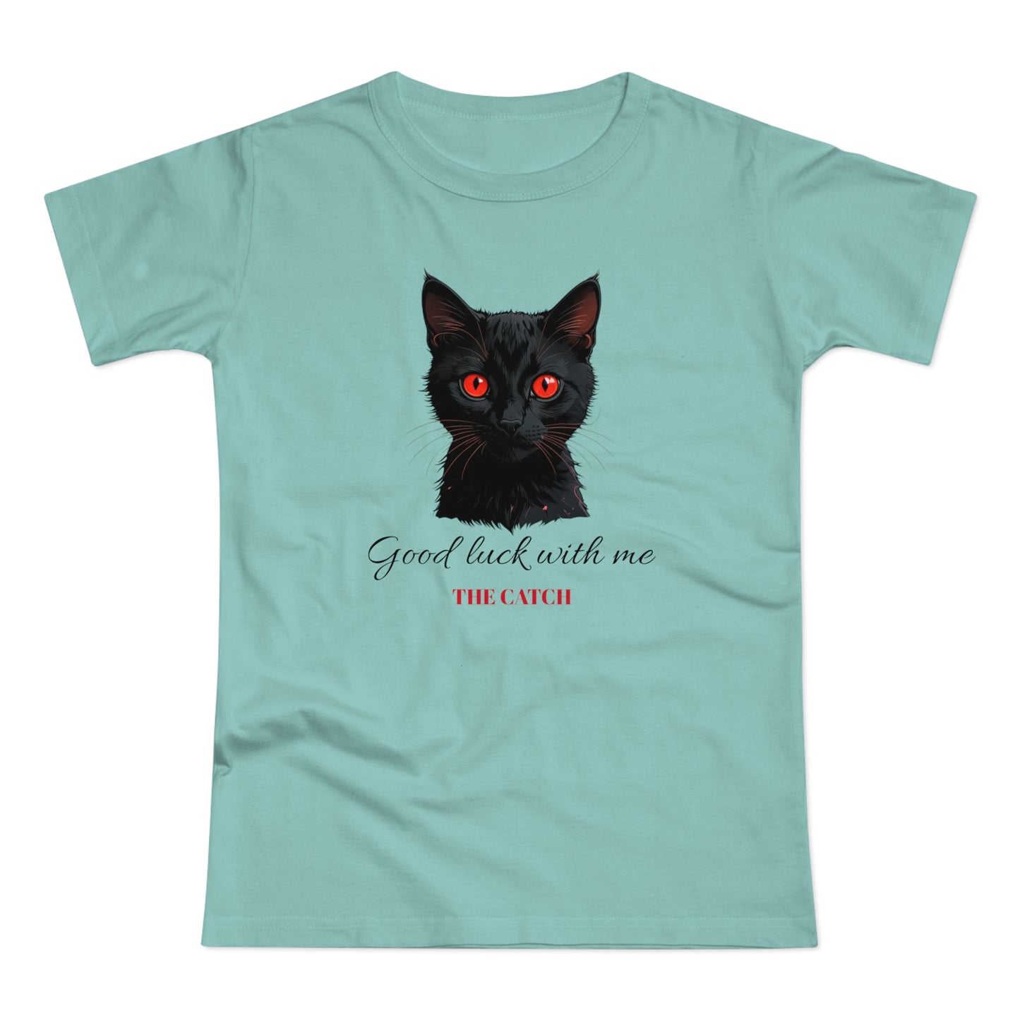 Good Luck Cat Women's T-Shirt - Playful Black Cat Design