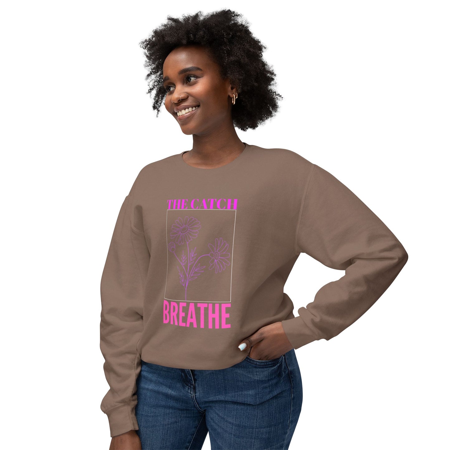 Breathe Floral Crewneck Sweatshirt - Women's Lightweight Casual Wear