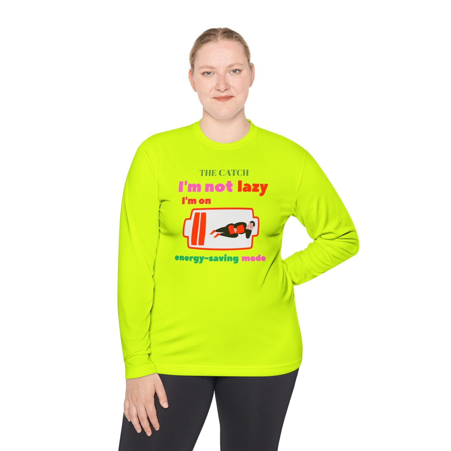 Women's Lightweight Long Sleeve Tee - I'm Not Lazy, I'm on Energy-Saving Mode