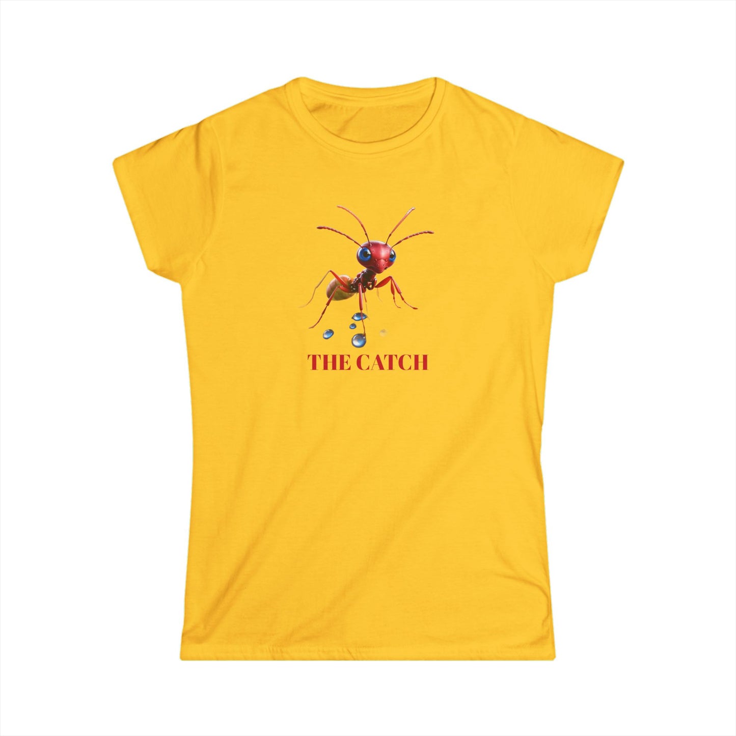 Women's Softstyle Tee - 'The Catch' Ant Graphic Shirt for Nature Lovers