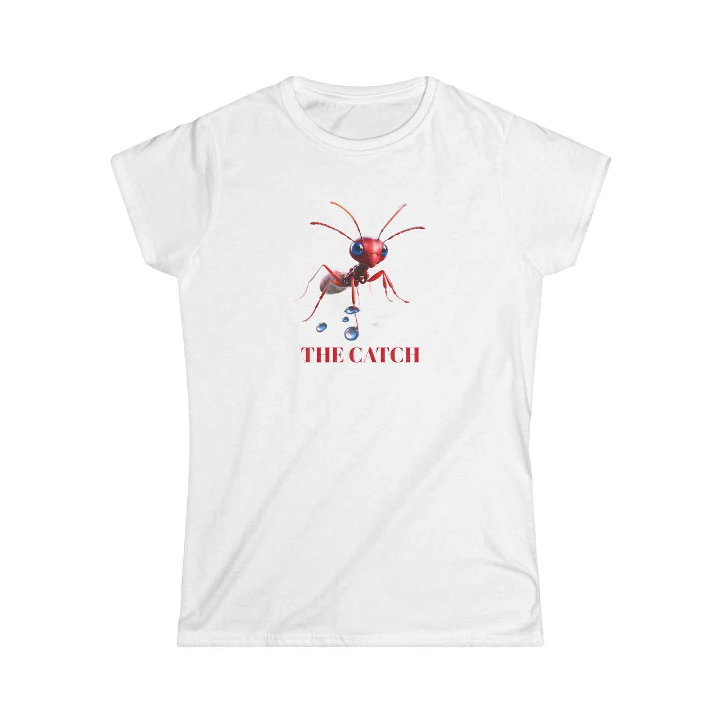 Women's Softstyle Tee - 'The Catch' Ant Graphic Shirt for Nature Lovers