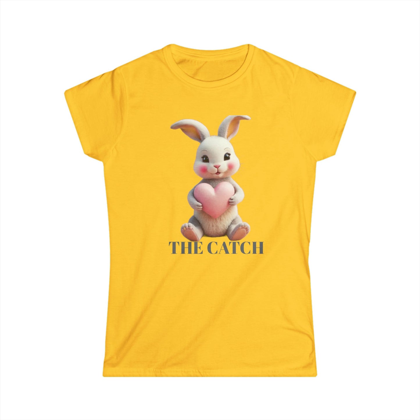 Cute Bunny Graphic Tee - "The Catch" Women's Softstyle Shirt for Easter and Spring