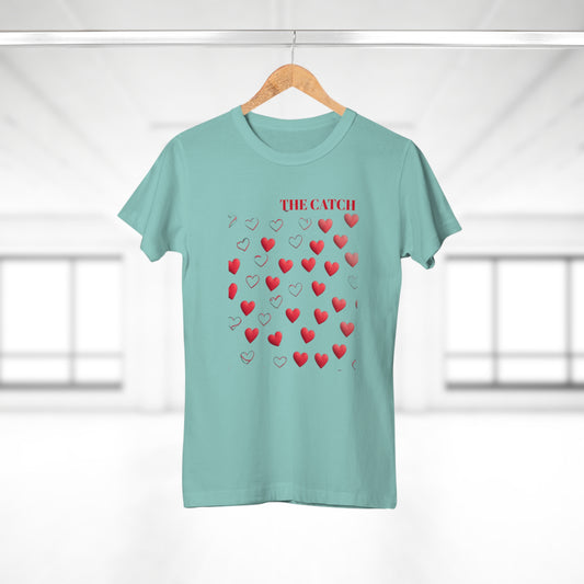 Romantic Hearts Women's T-Shirt - 'The Catch' Design