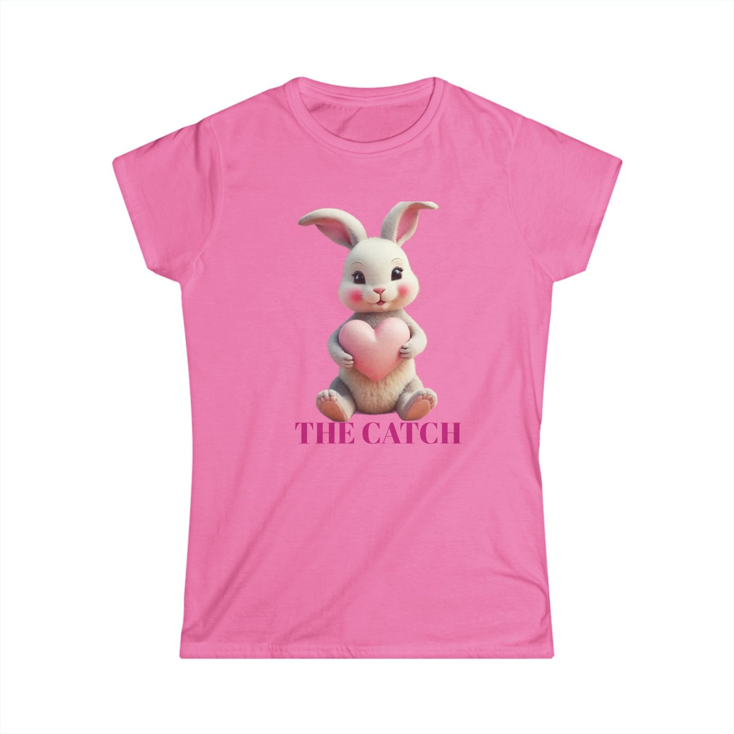 Cute Bunny Graphic Tee - "The Catch" Women's Softstyle Shirt for Easter and Spring