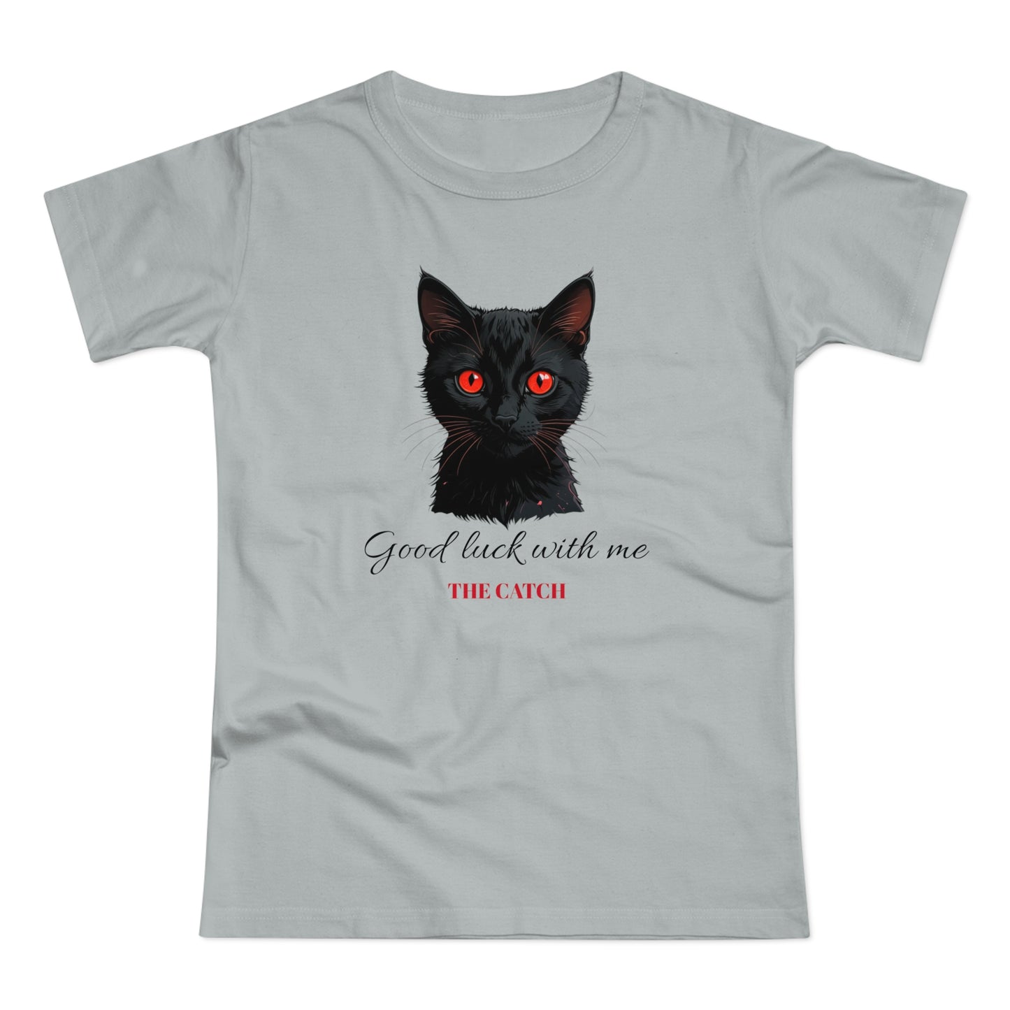 Good Luck Cat Women's T-Shirt - Playful Black Cat Design