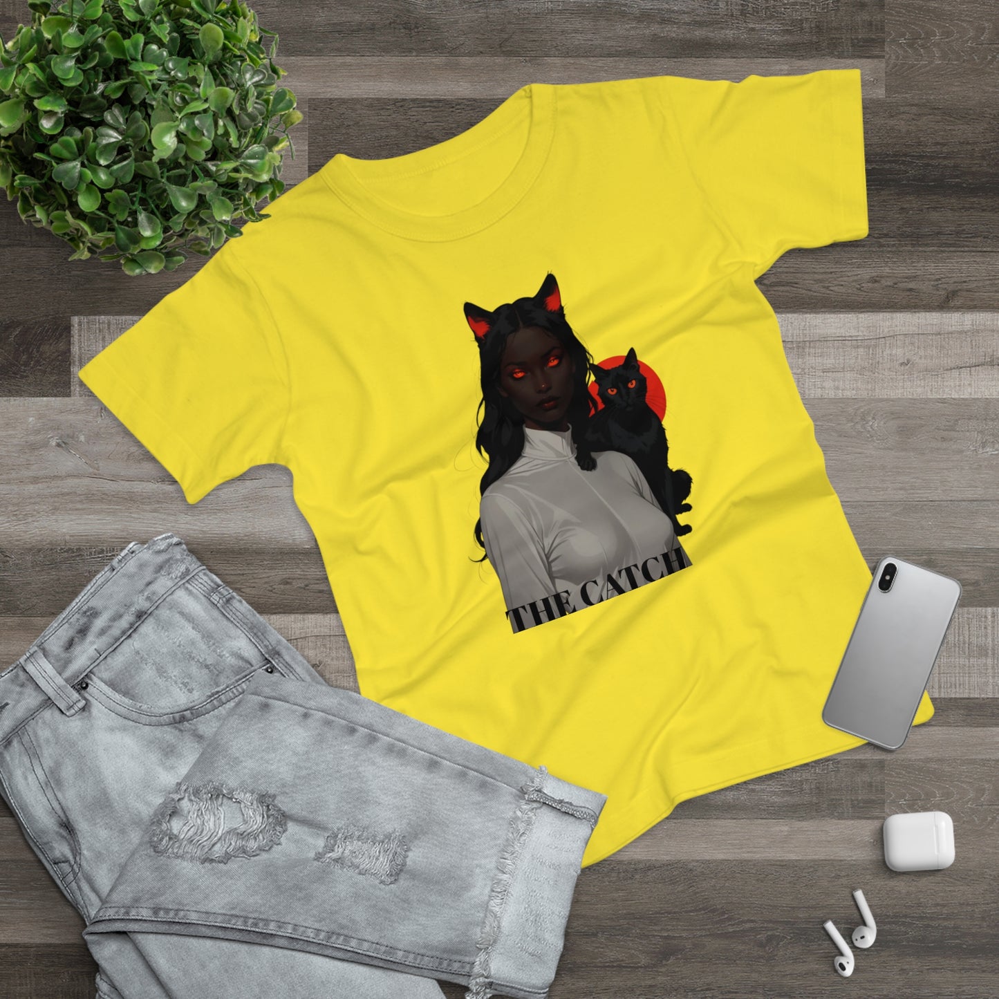 The Catch Women's T-Shirt - Stylish Cat-Themed Graphic Tee for Cat Lovers