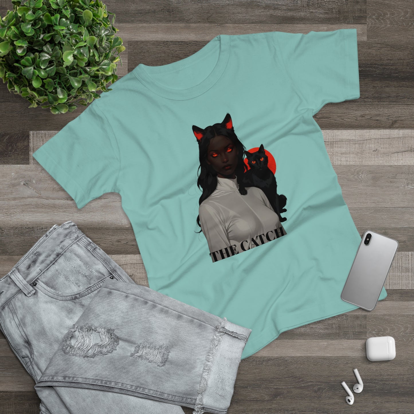 The Catch Women's T-Shirt - Stylish Cat-Themed Graphic Tee for Cat Lovers