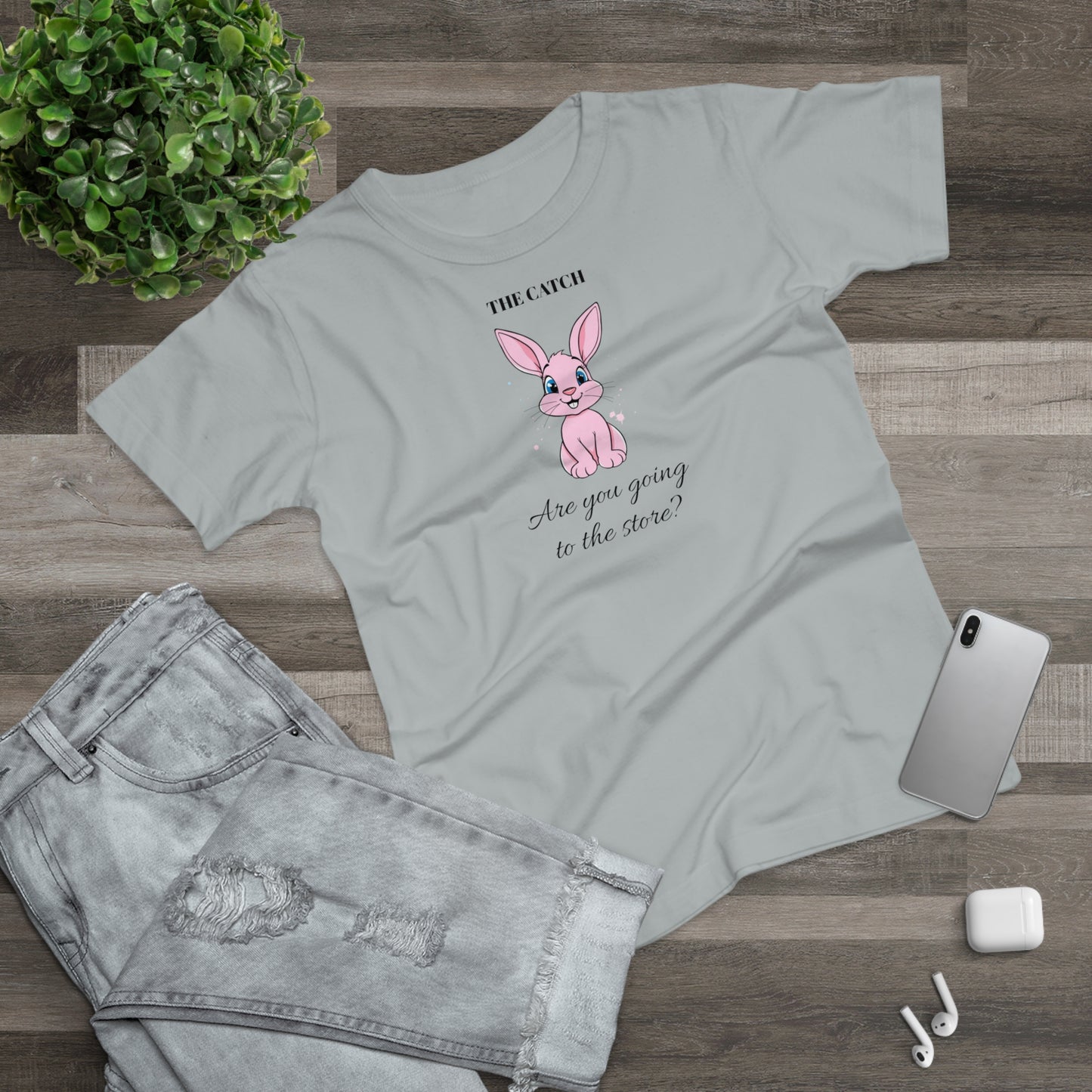 Cute Bunny Graphic Tee - "Are You Going to the Store?"