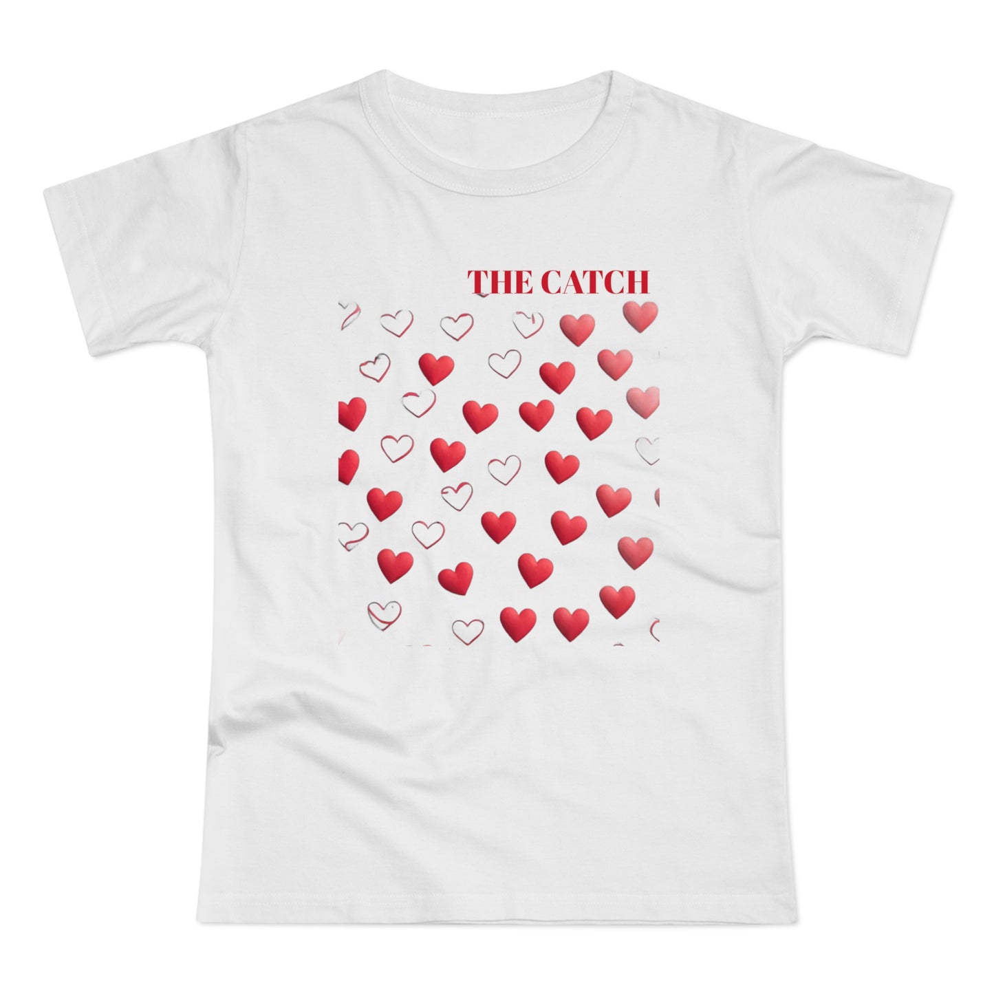 Romantic Hearts Women's T-Shirt - 'The Catch' Design