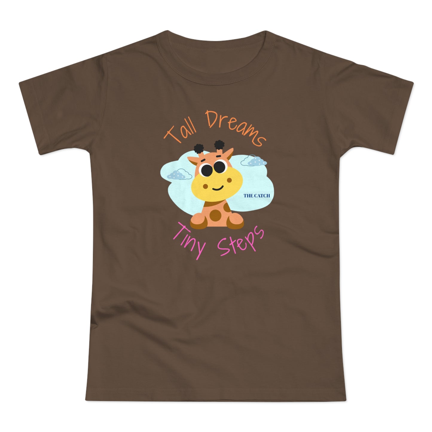 Cute Giraffe Graphic T-Shirt - 'Tall Dreams Tiny Steps' for Women