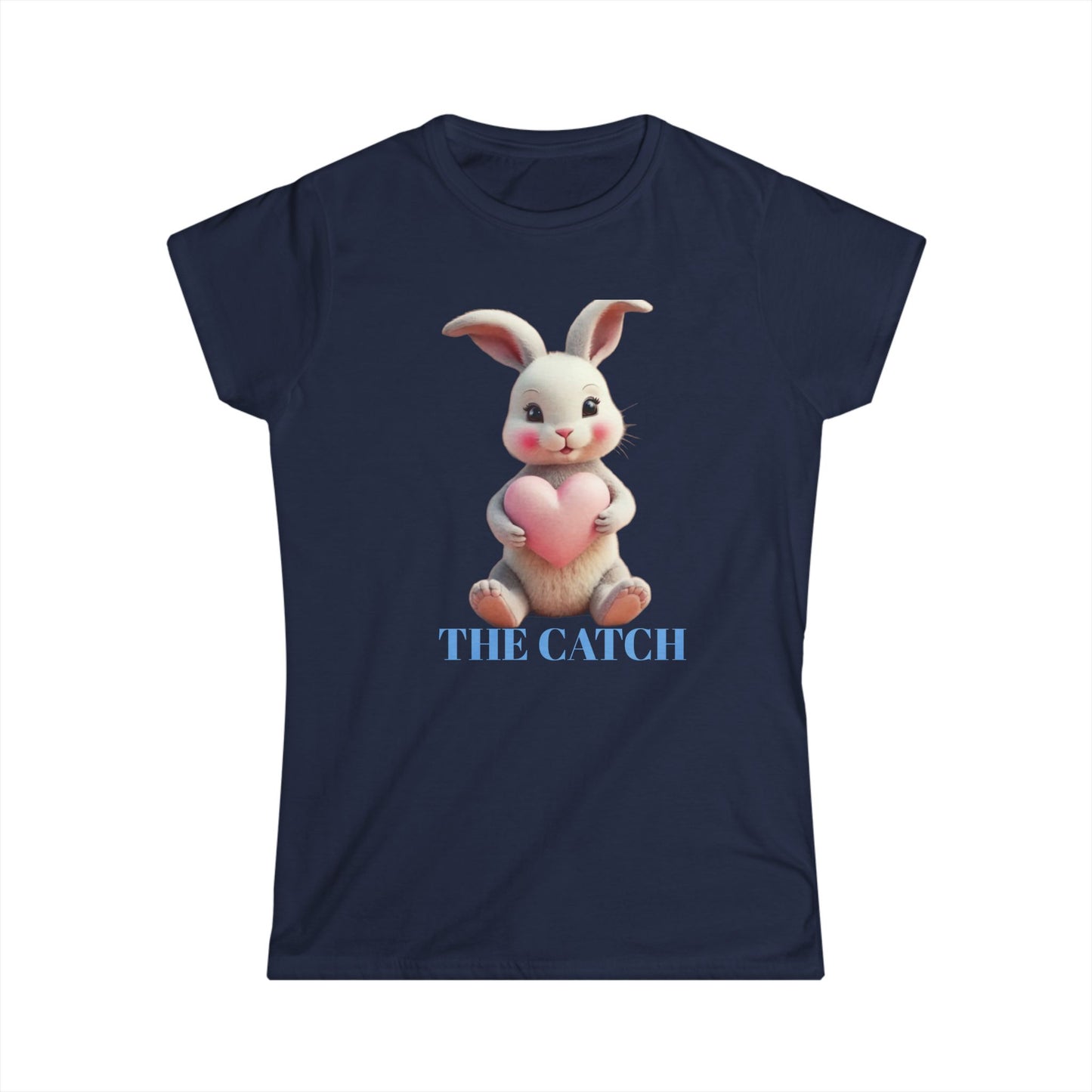 Cute Bunny Graphic Tee - "The Catch" Women's Softstyle Shirt for Easter and Spring