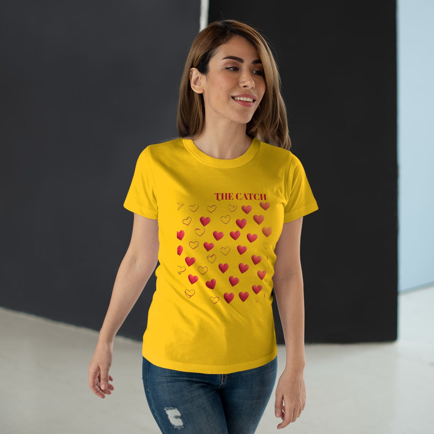 Romantic Hearts Women's T-Shirt - 'The Catch' Design