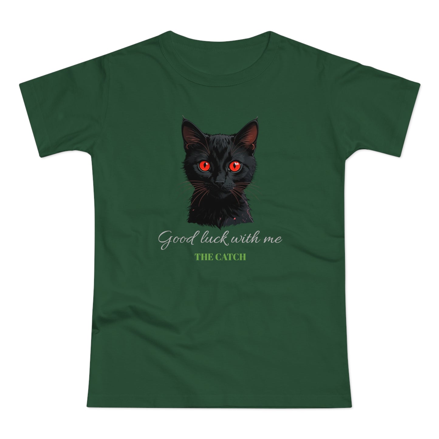 Good Luck Cat Women's T-Shirt - Playful Black Cat Design