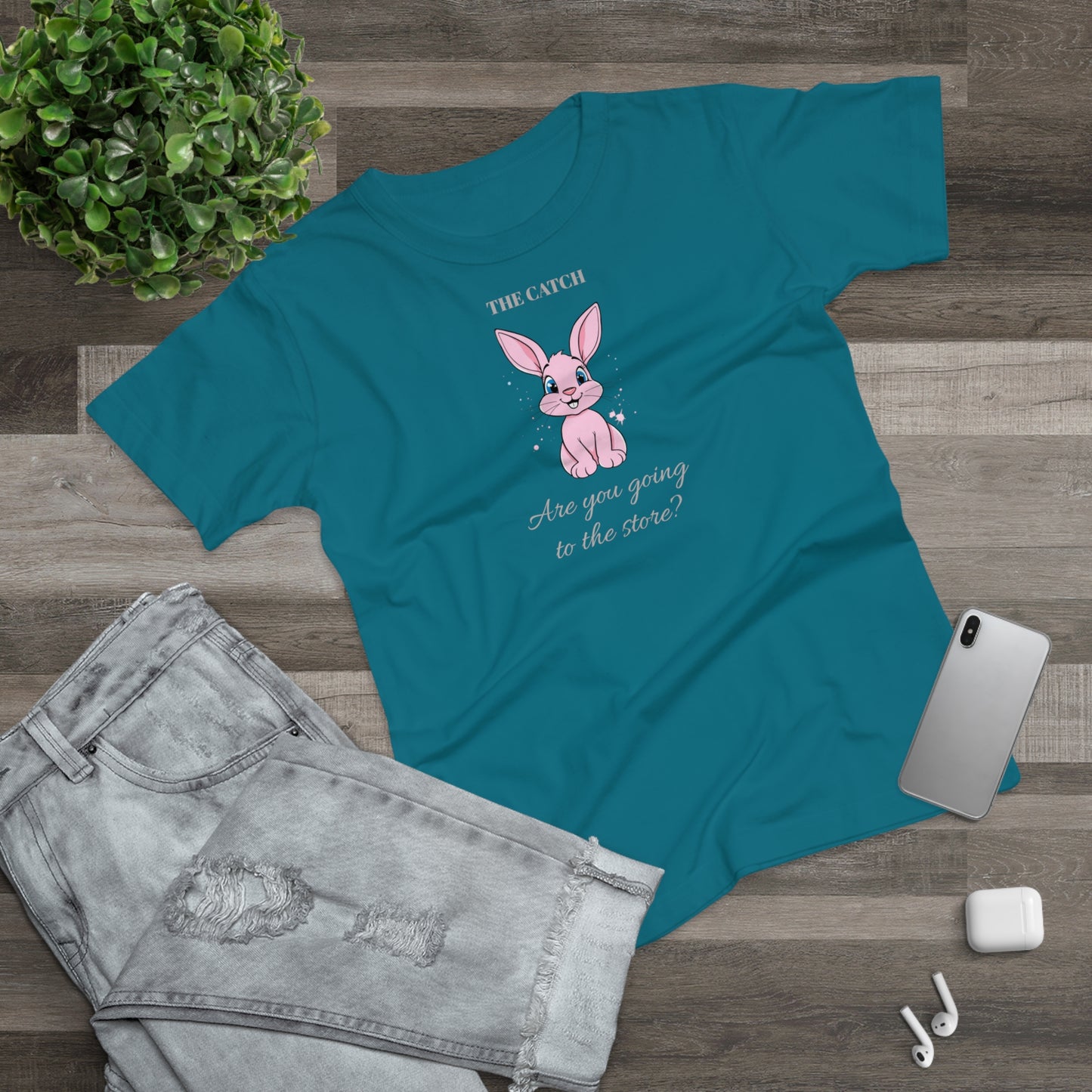 Cute Bunny Graphic Tee - "Are You Going to the Store?"