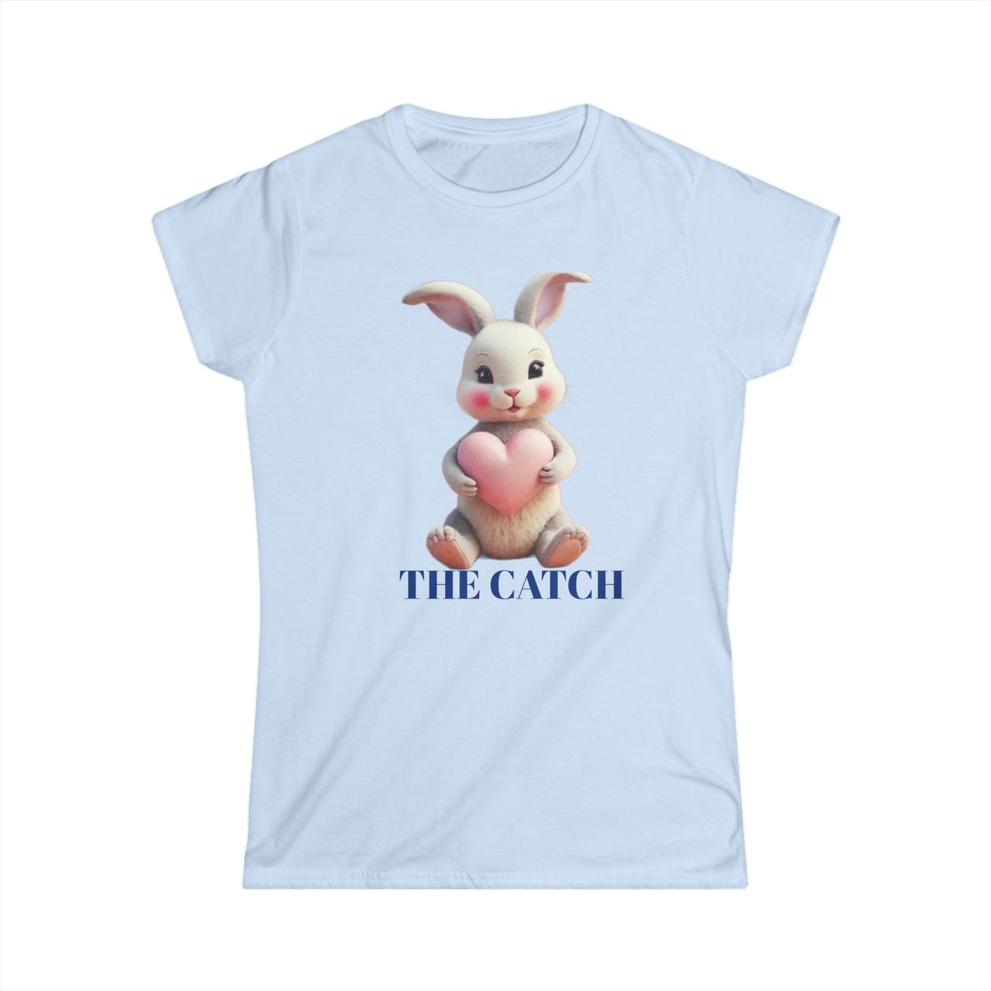 Cute Bunny Graphic Tee - "The Catch" Women's Softstyle Shirt for Easter and Spring