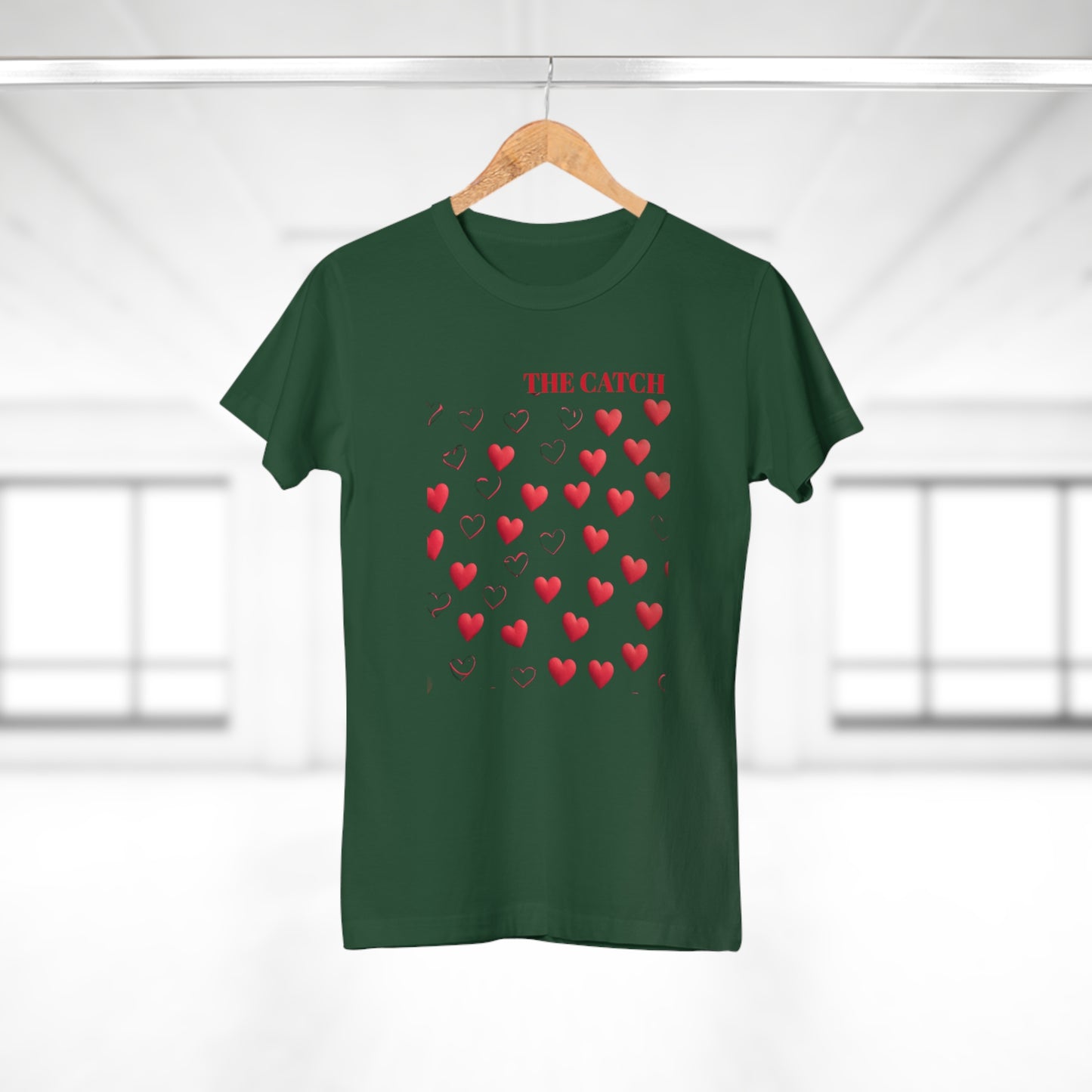 Romantic Hearts Women's T-Shirt - 'The Catch' Design