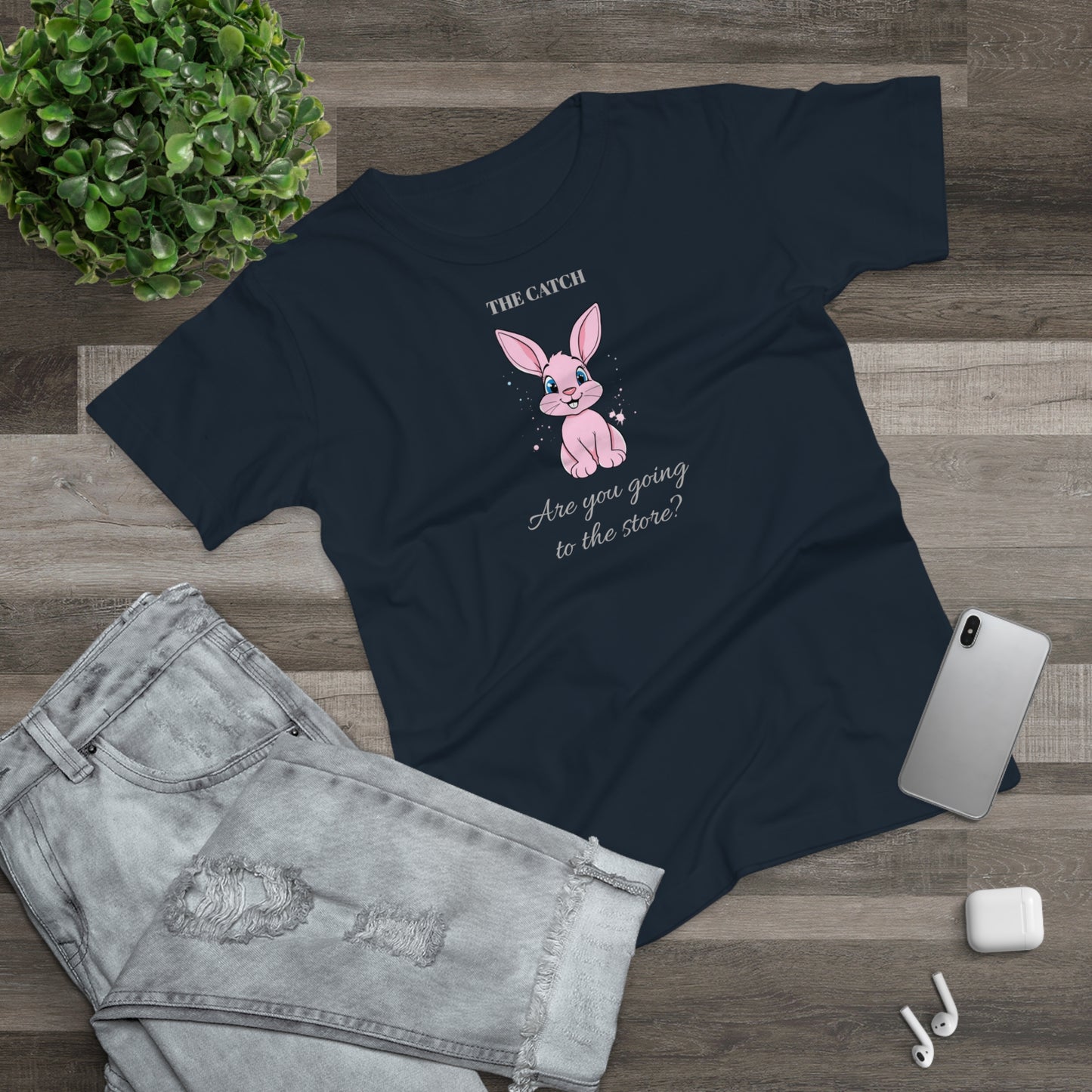 Cute Bunny Graphic Tee - "Are You Going to the Store?"