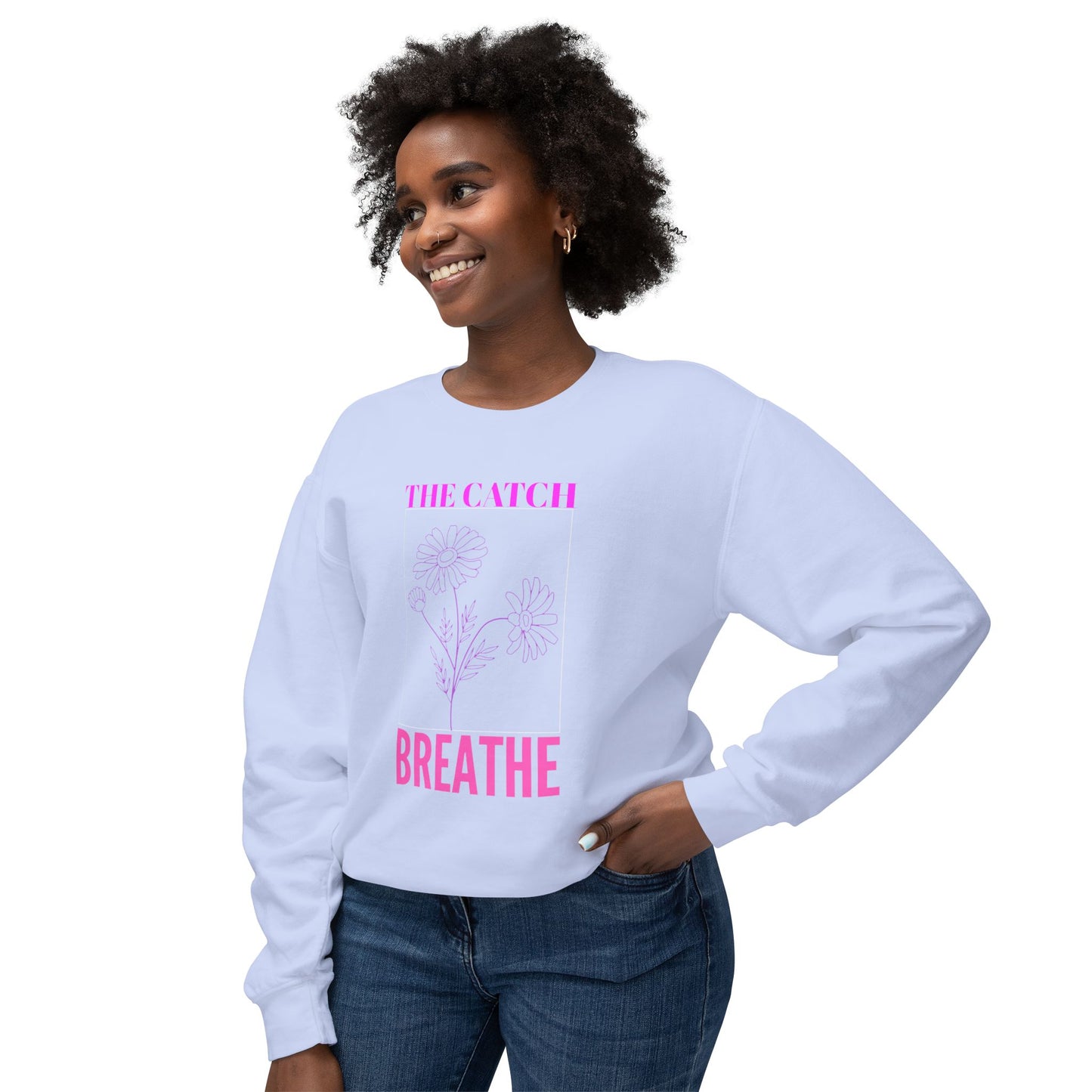 Breathe Floral Crewneck Sweatshirt - Women's Lightweight Casual Wear