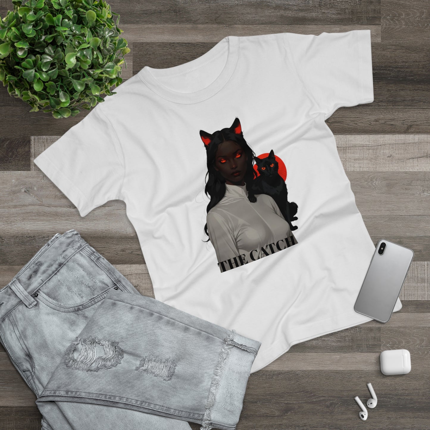 The Catch Women's T-Shirt - Stylish Cat-Themed Graphic Tee for Cat Lovers