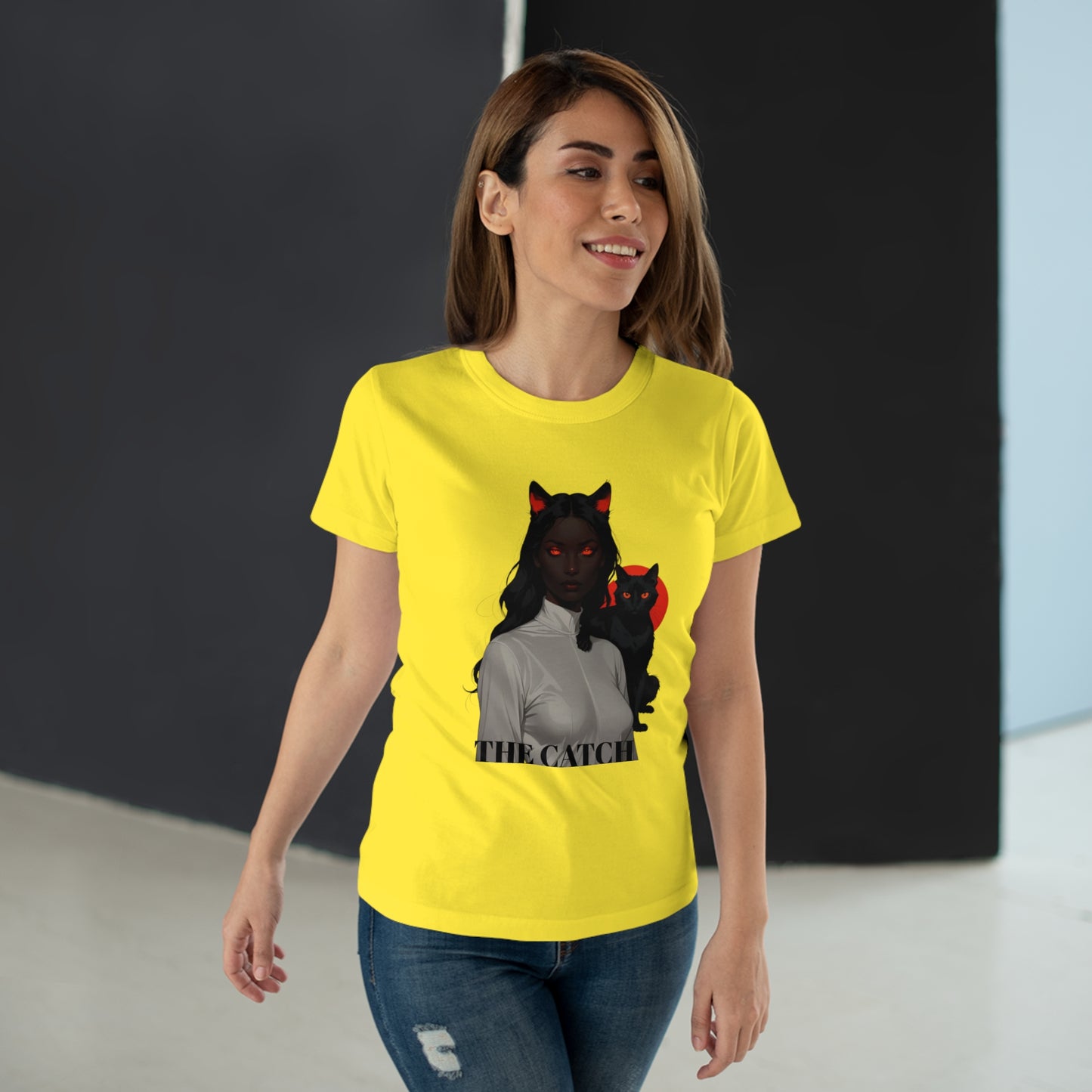 The Catch Women's T-Shirt - Stylish Cat-Themed Graphic Tee for Cat Lovers