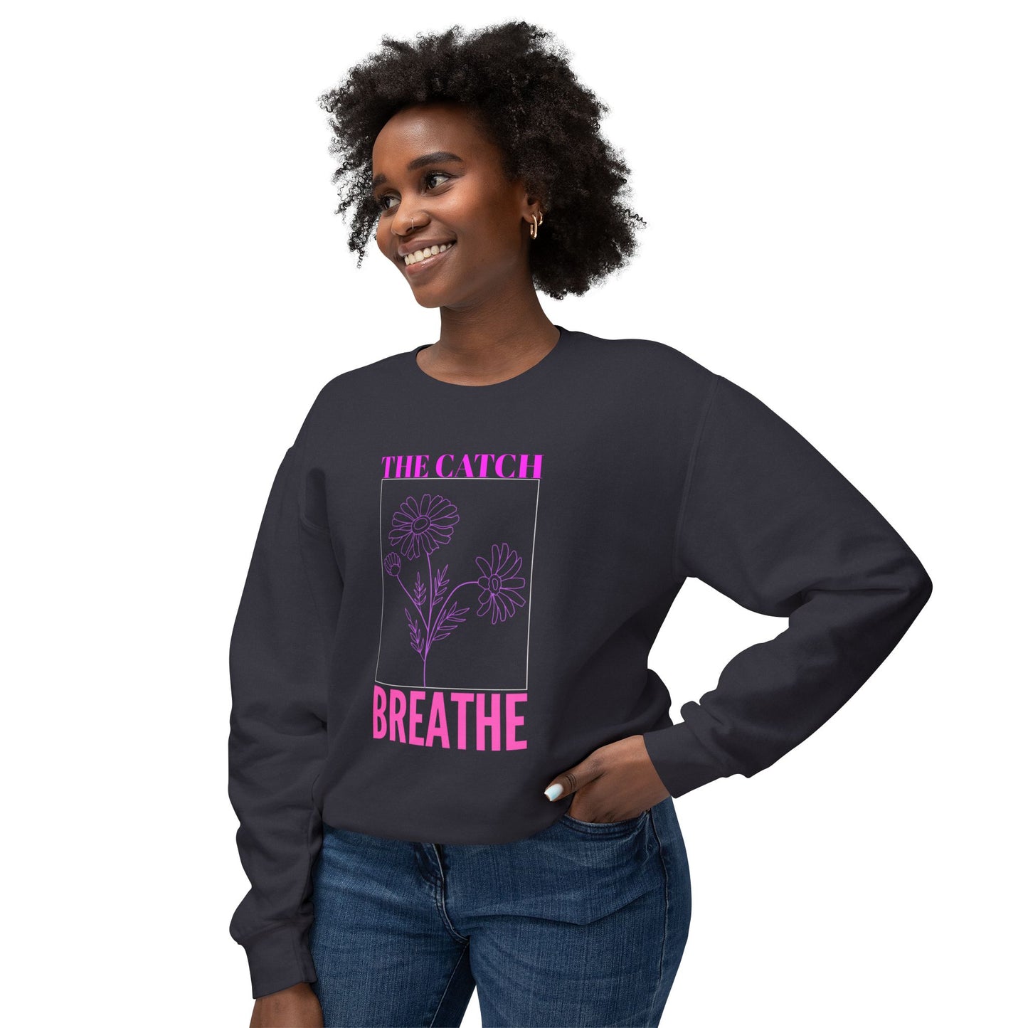 Breathe Floral Crewneck Sweatshirt - Women's Lightweight Casual Wear