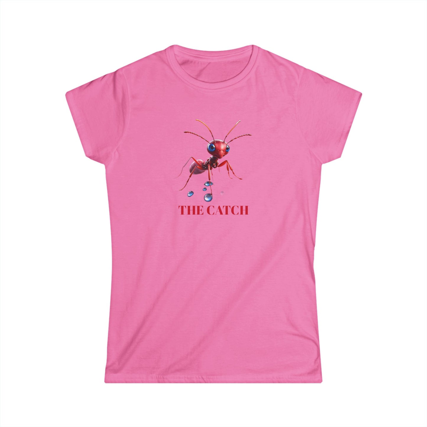 Women's Softstyle Tee - 'The Catch' Ant Graphic Shirt for Nature Lovers